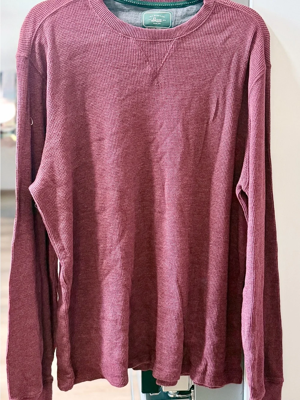 G.H. Bass & Co. Men's Waffle Crewneck Sweater - Mauve